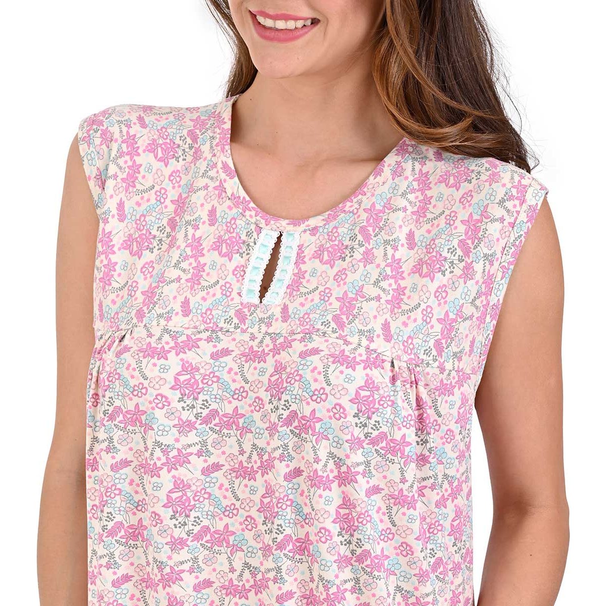 Camisón de Algodón con Manga Corta Night Stars para Mujer