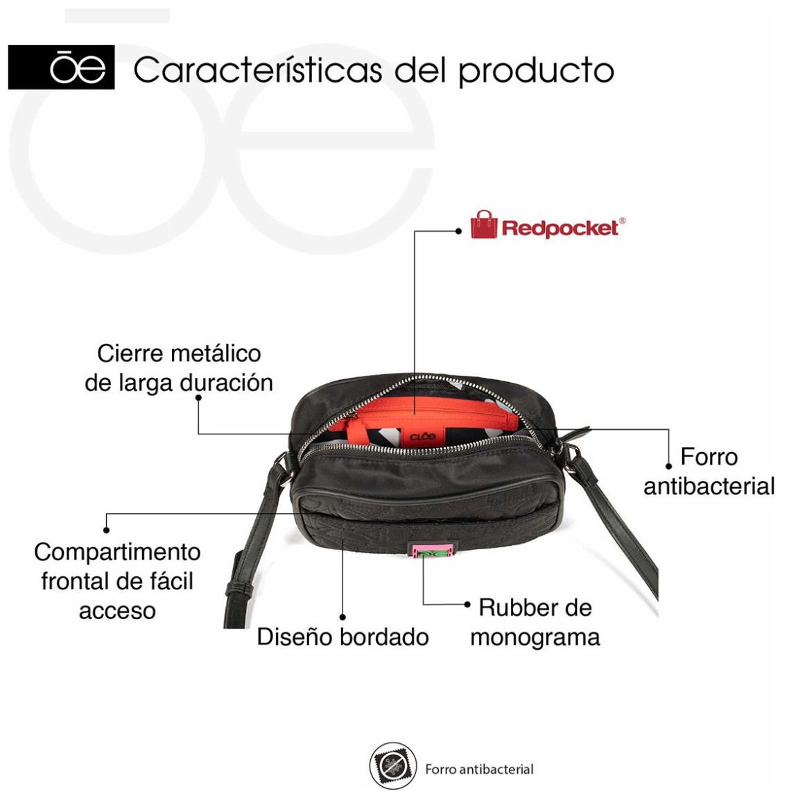 Bolso Crossbody Cloe Negro para Mujer