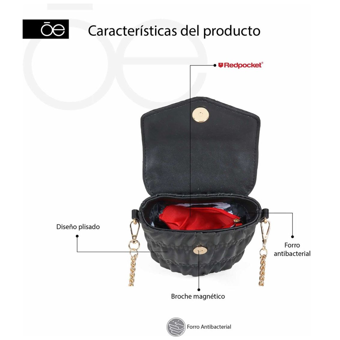 Bolso Crossbody Cloe Negro para Mujer