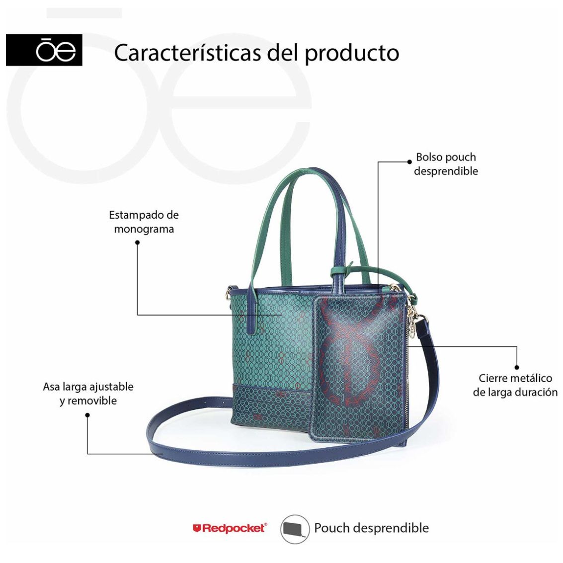 Bolso Tote Cloe Rojo para Mujer