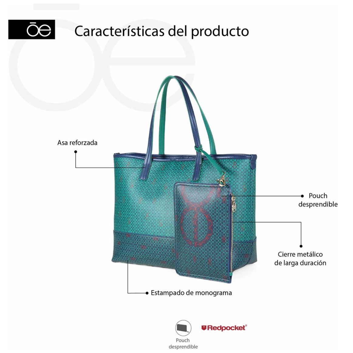 Bolso Tote Cloe Rojo para Mujer
