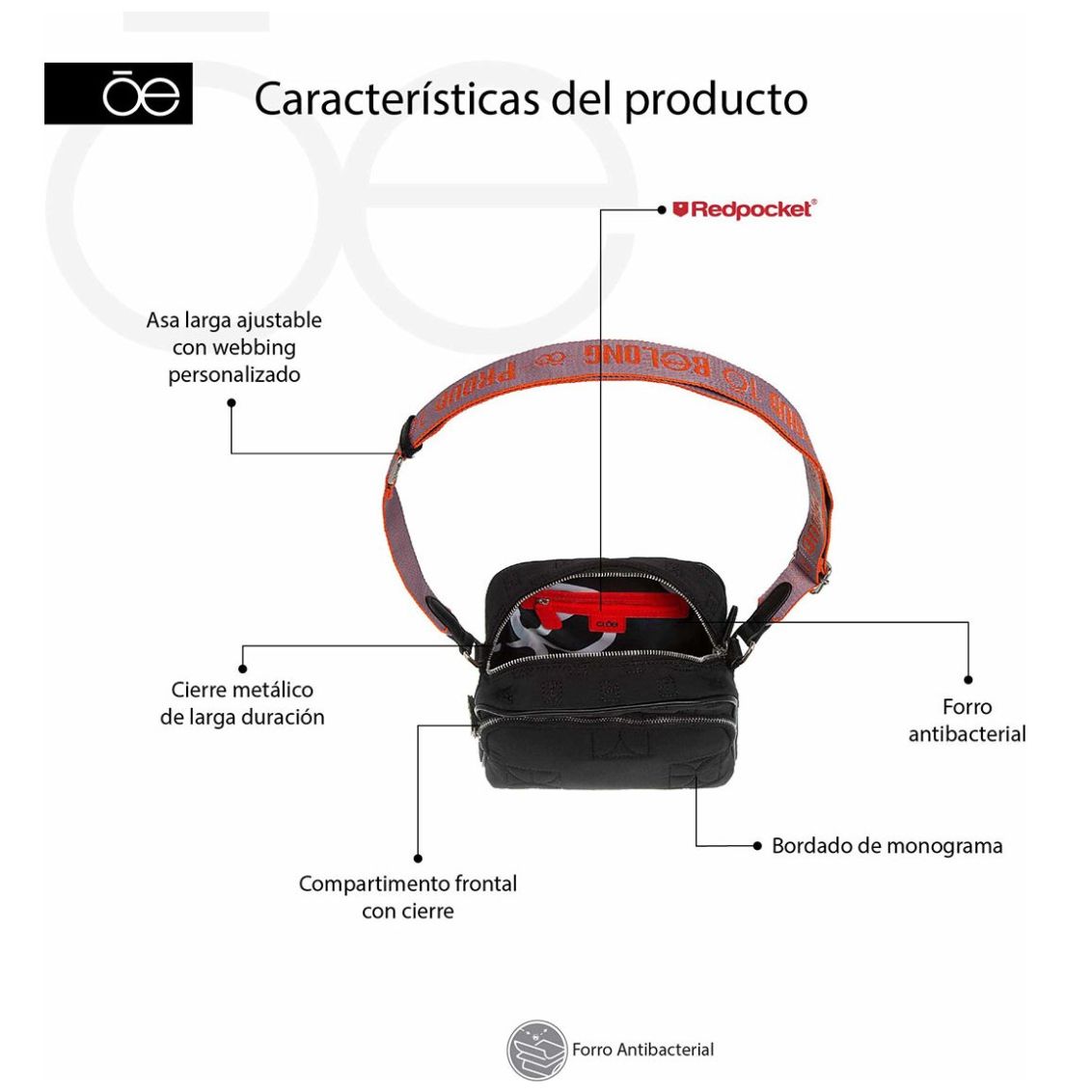 Bolso Crossbody Cloe Negro para Mujer