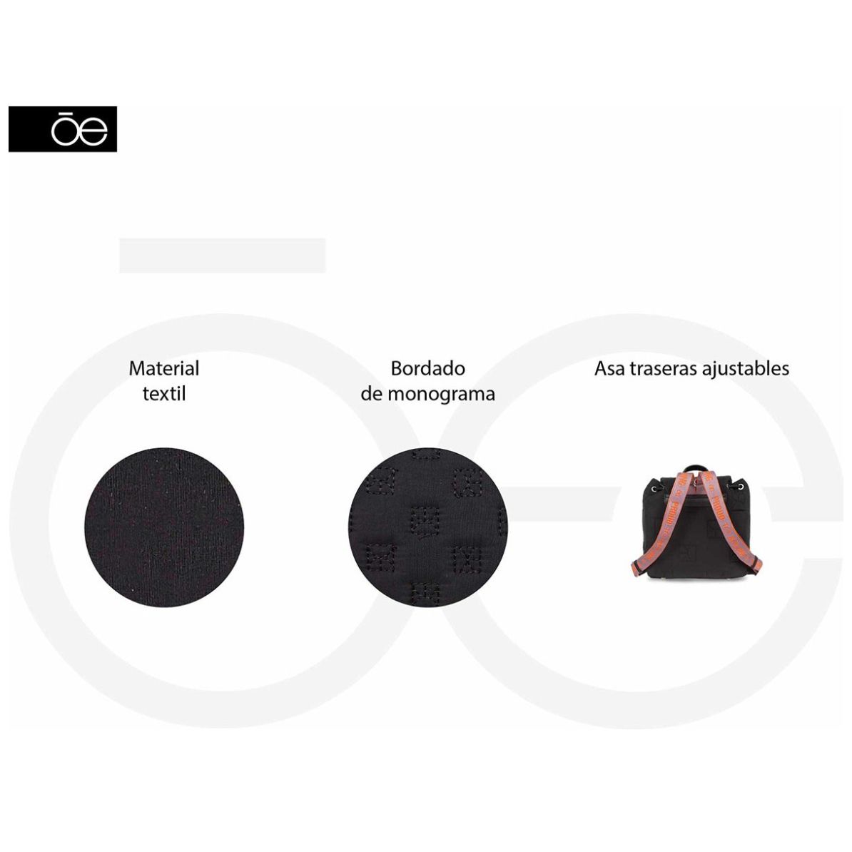 Bolso Backpack Cloe Negro para Mujer