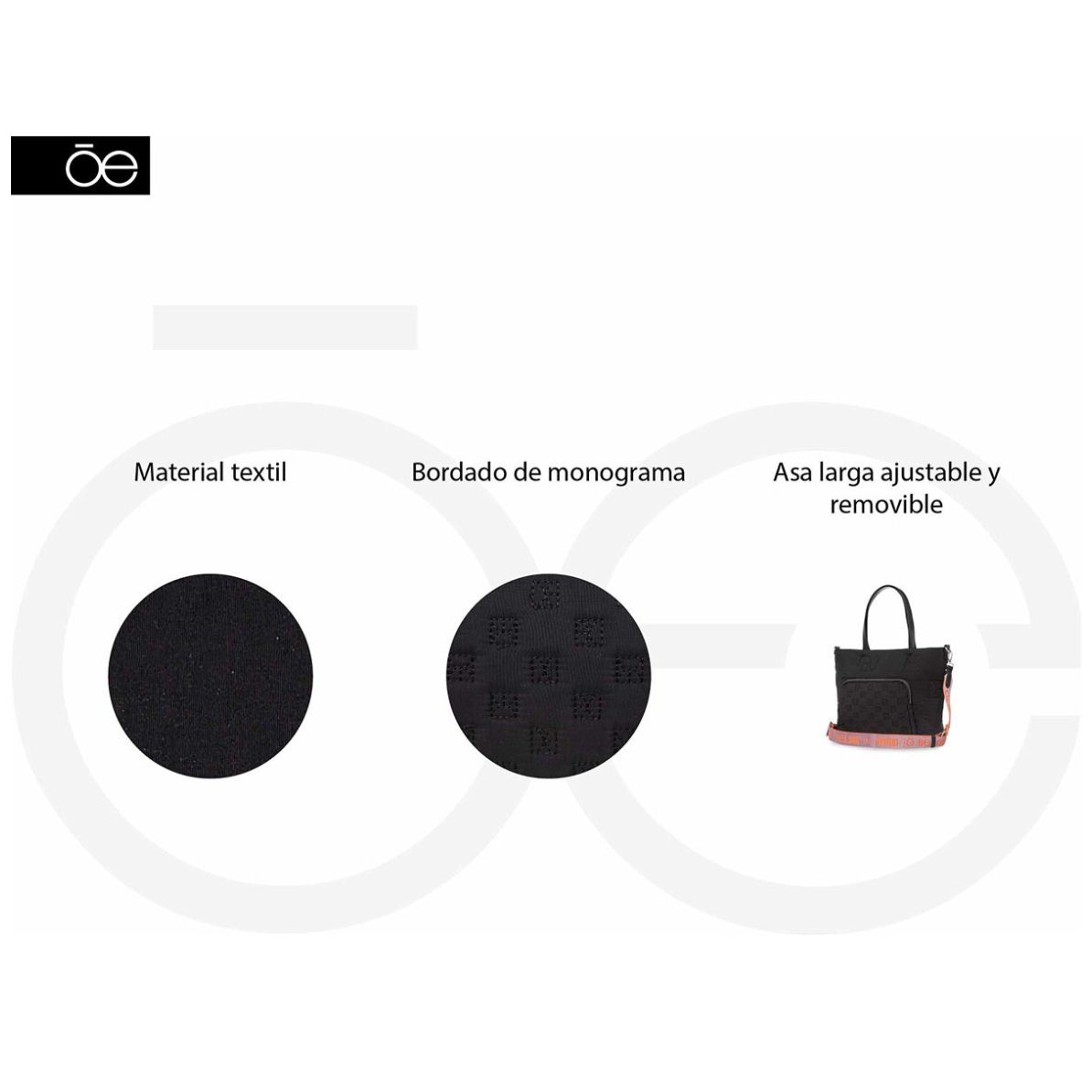 Bolso Tote Cloe Negro para Mujer