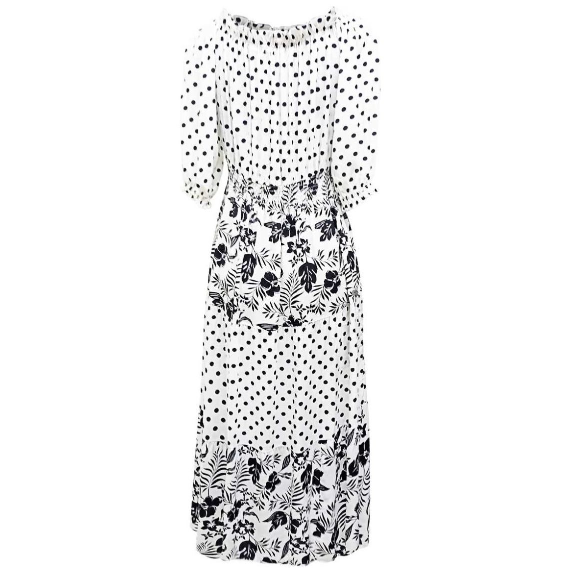 Vestido Largo con Hombros Caídos Banana Limón para Mujer