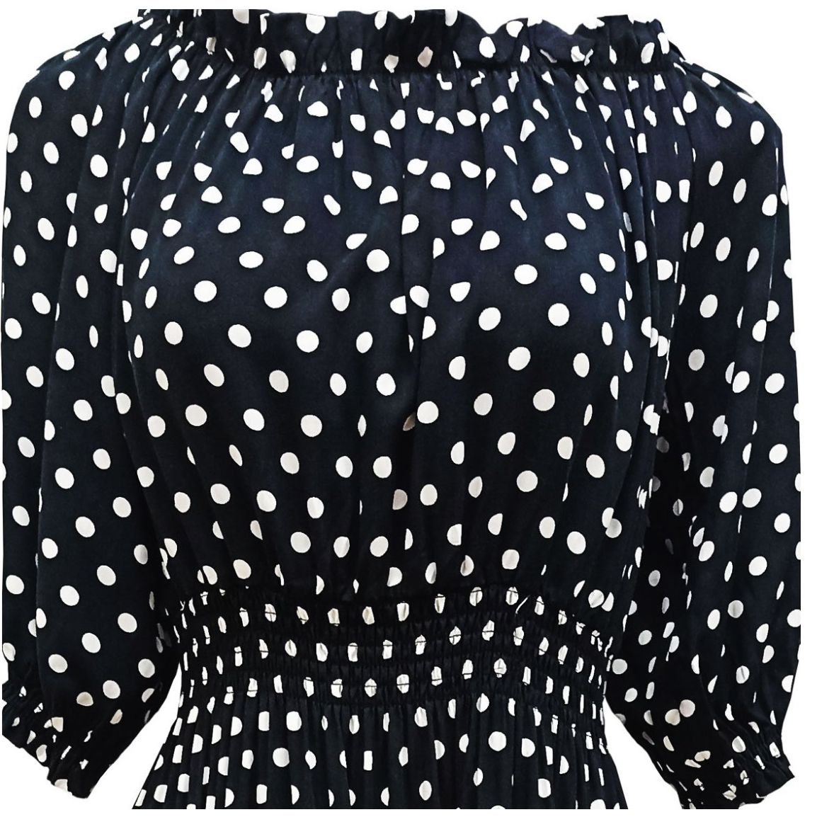 Vestido Largo Estampado de Lunares Banana Limón para Mujer