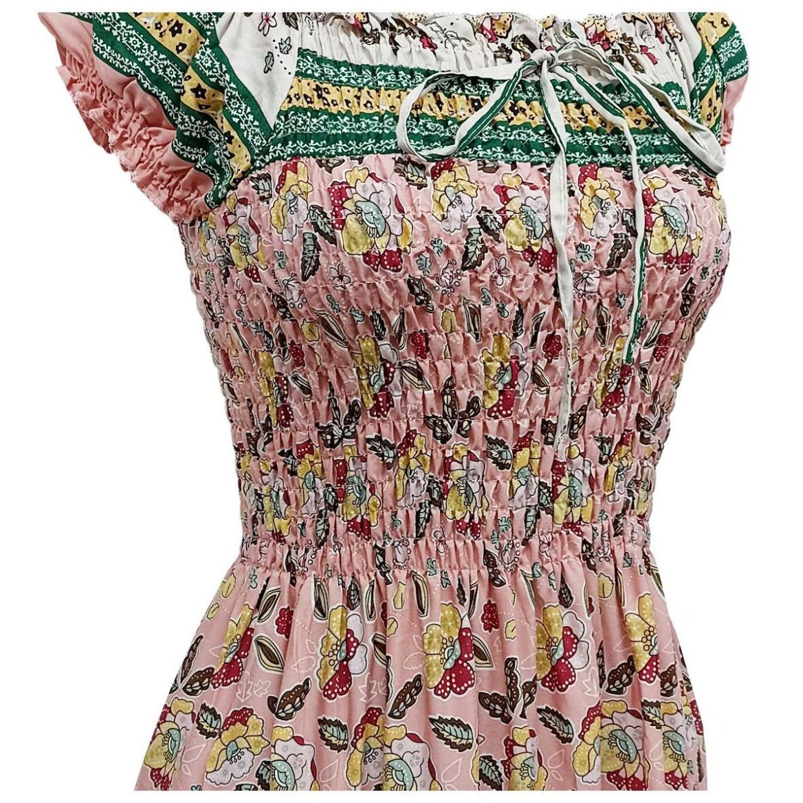 Vestido Largo Estampado de Flores Banana Limón para Mujer