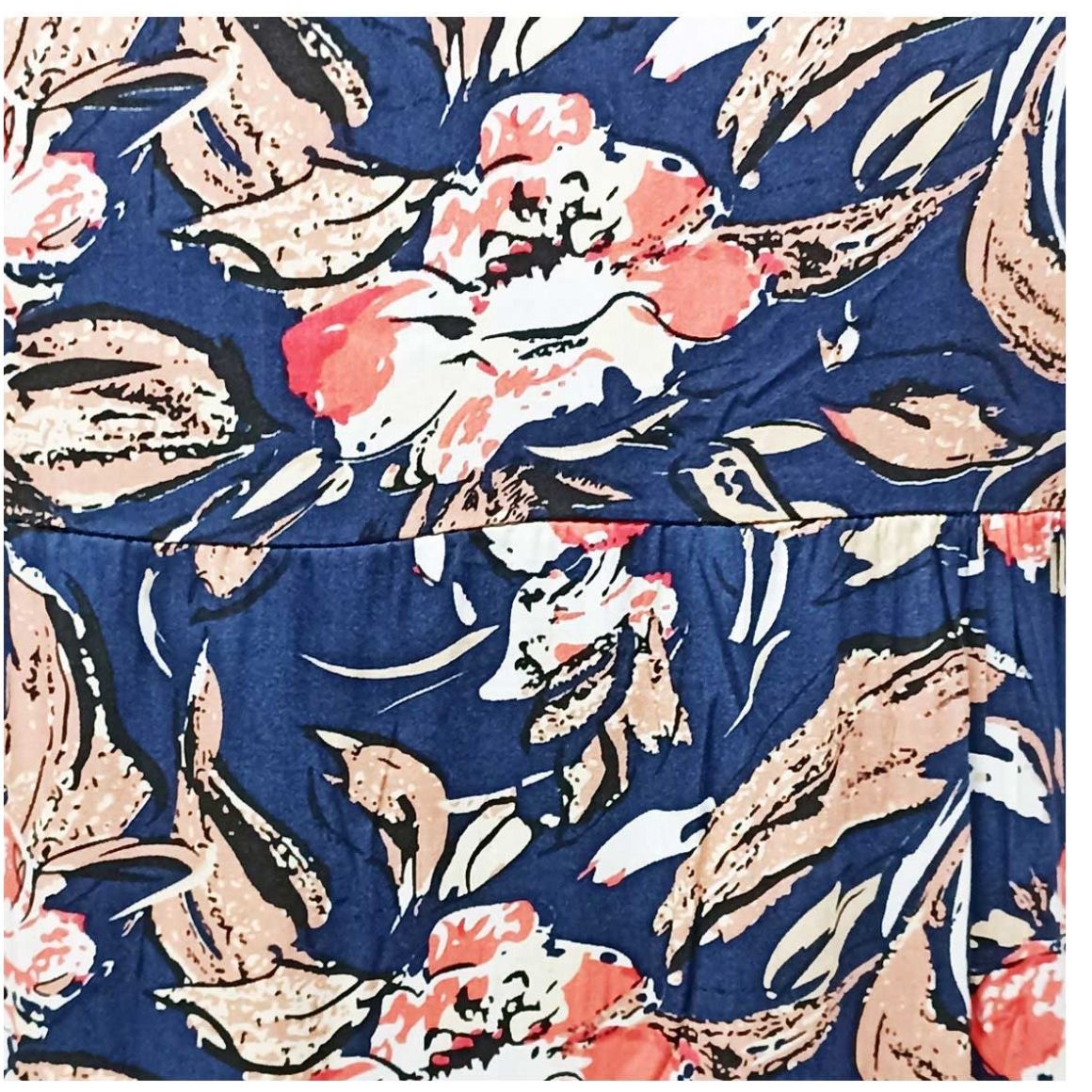 Vestido Manga 3/4 con Estampado de Flores Dulce Guayaba para Mujer