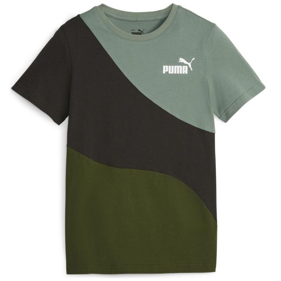 Playera para Niño Estampada con Diagonal Verde Puma