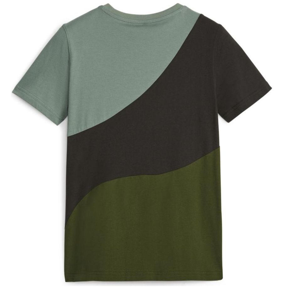 Playera para Niño Estampada con Diagonal Verde Puma