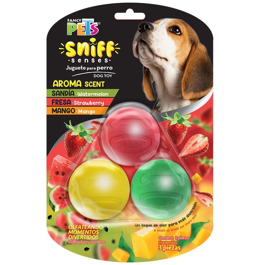 Set de 3 Pelotas con Aroma Sniff 3 Piezas Fancy Pets