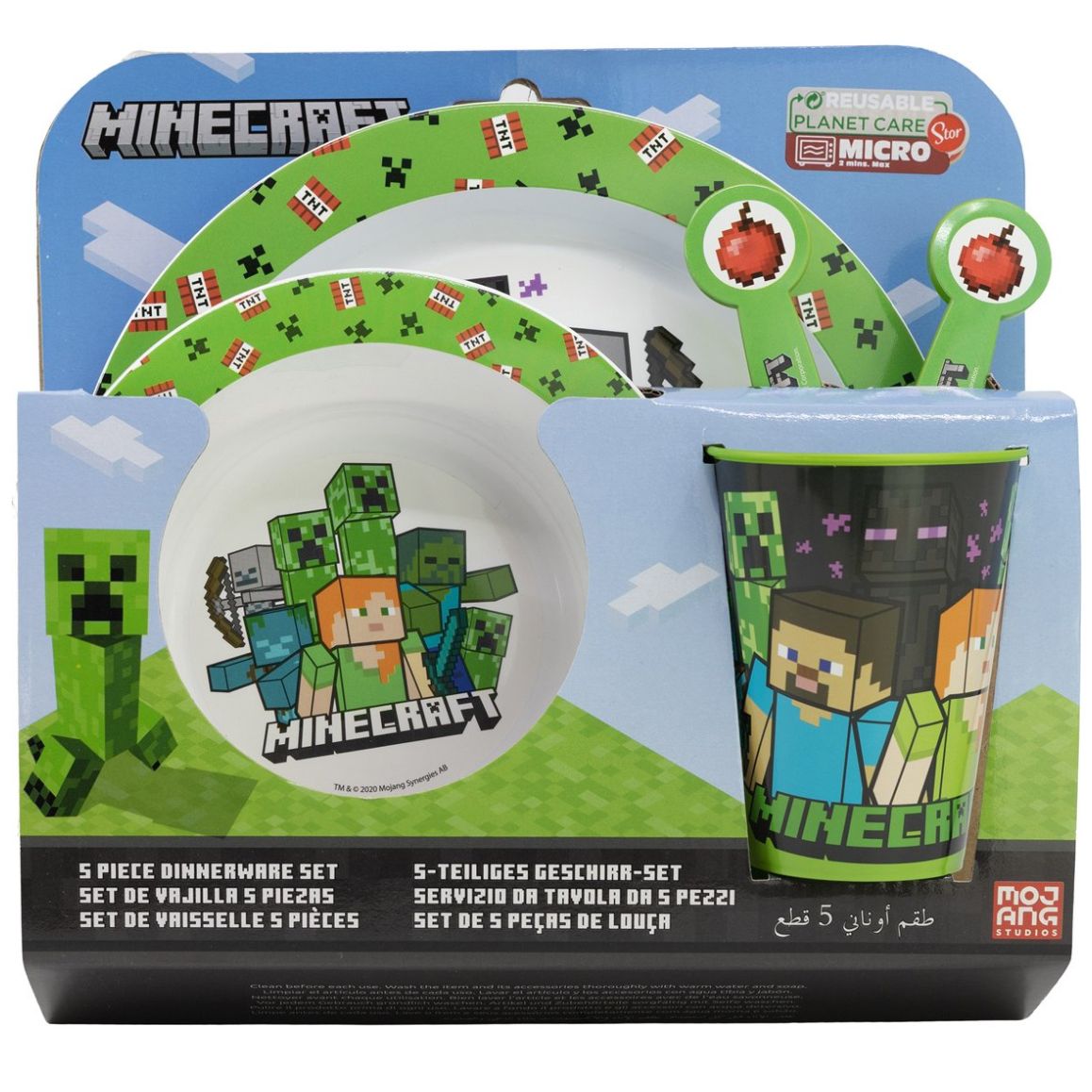 Set Vajilla Infantil 5 Piezas Minecraft