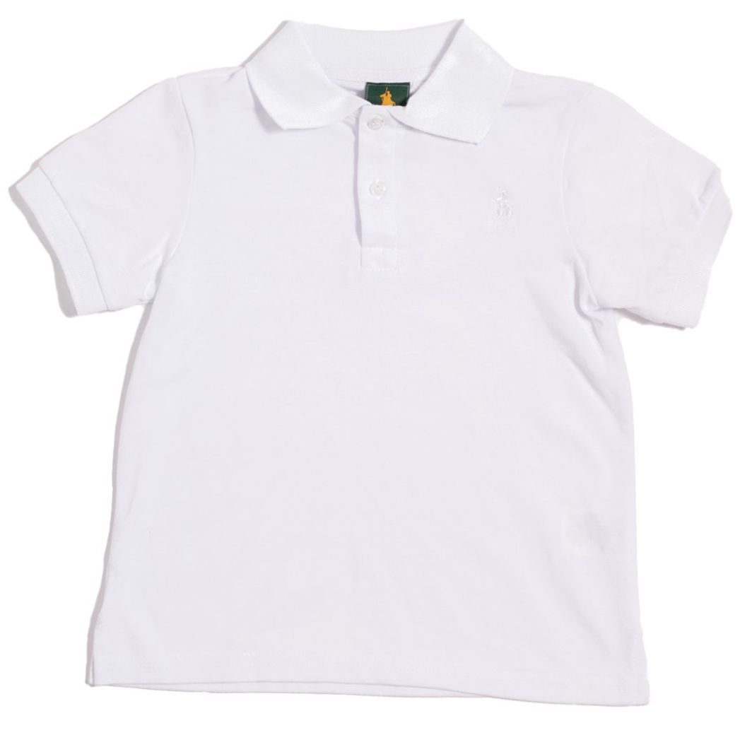 Playera para Niño Cuello Tipo Polo Manga Corta Escolar Blanca Royal Polo Club