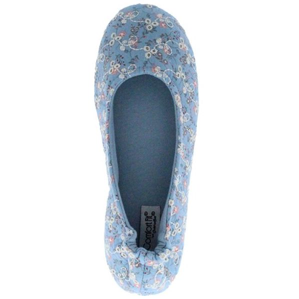 Pantufla Ballerina Flores Confort Fit