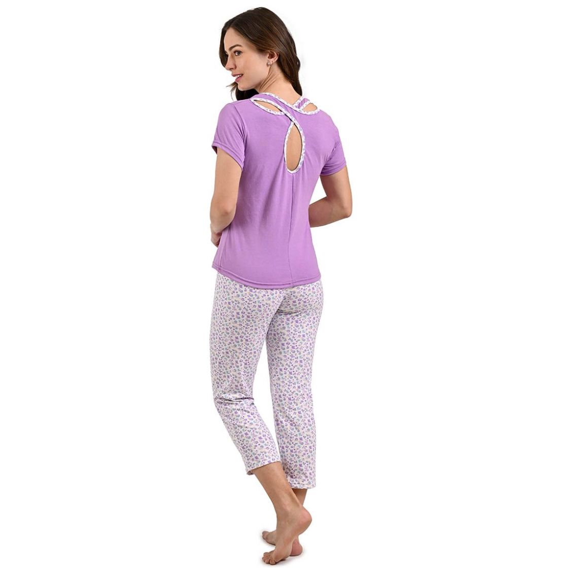 Pijama Manga Corta Y Capri Chiffon Isotoner