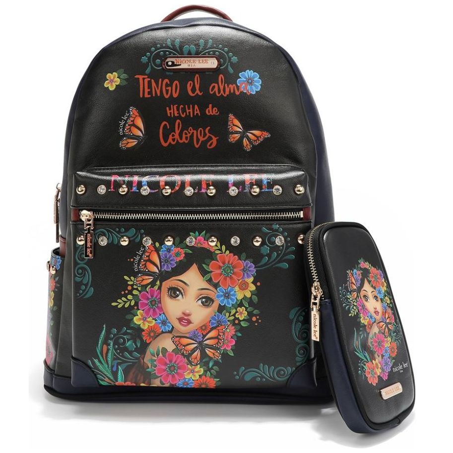 Mochila Alma de Colores Nicole Lee Negra para Mujer