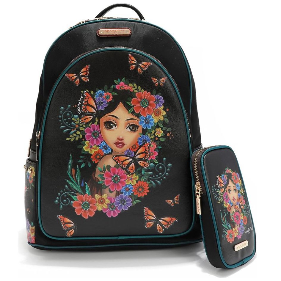 Mochila Alma de Colores Nicole Lee Negra para Mujer