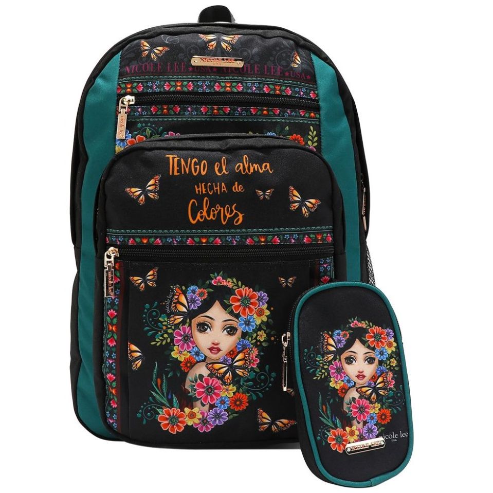 Mochila Alma de Colores Nicole Lee Negra para Mujer