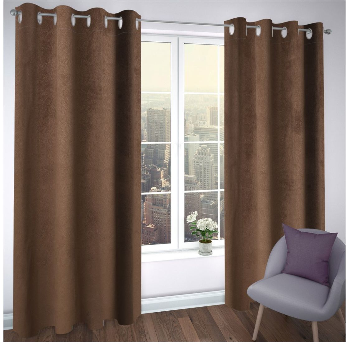 Cortina Huesito 1 Panel 1.40X2.30 M Crepi Chocolate