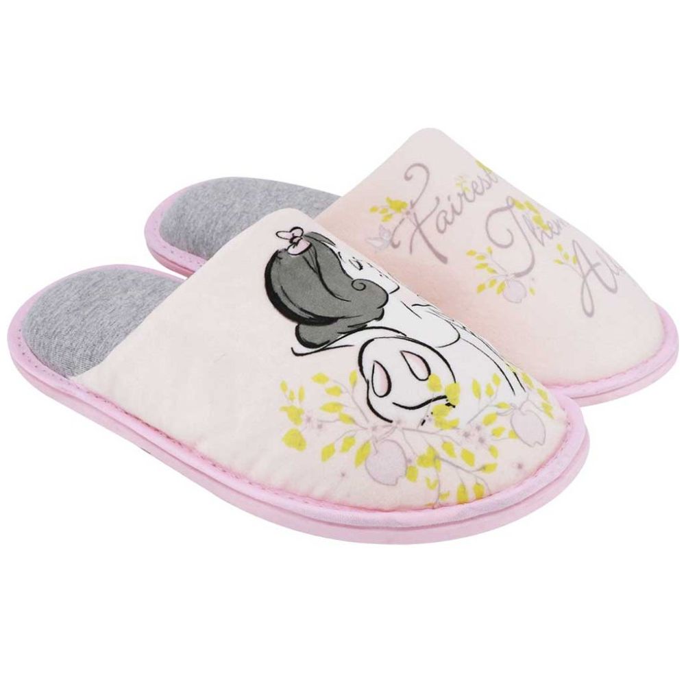 Pantufla Destalonada Blanca Nieves Rosa Arra