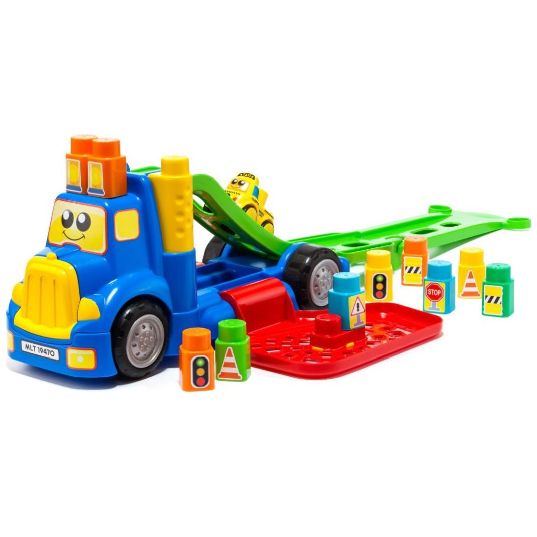 Molto Camión de Transporte 10 Bloques y un Coche Electrónico