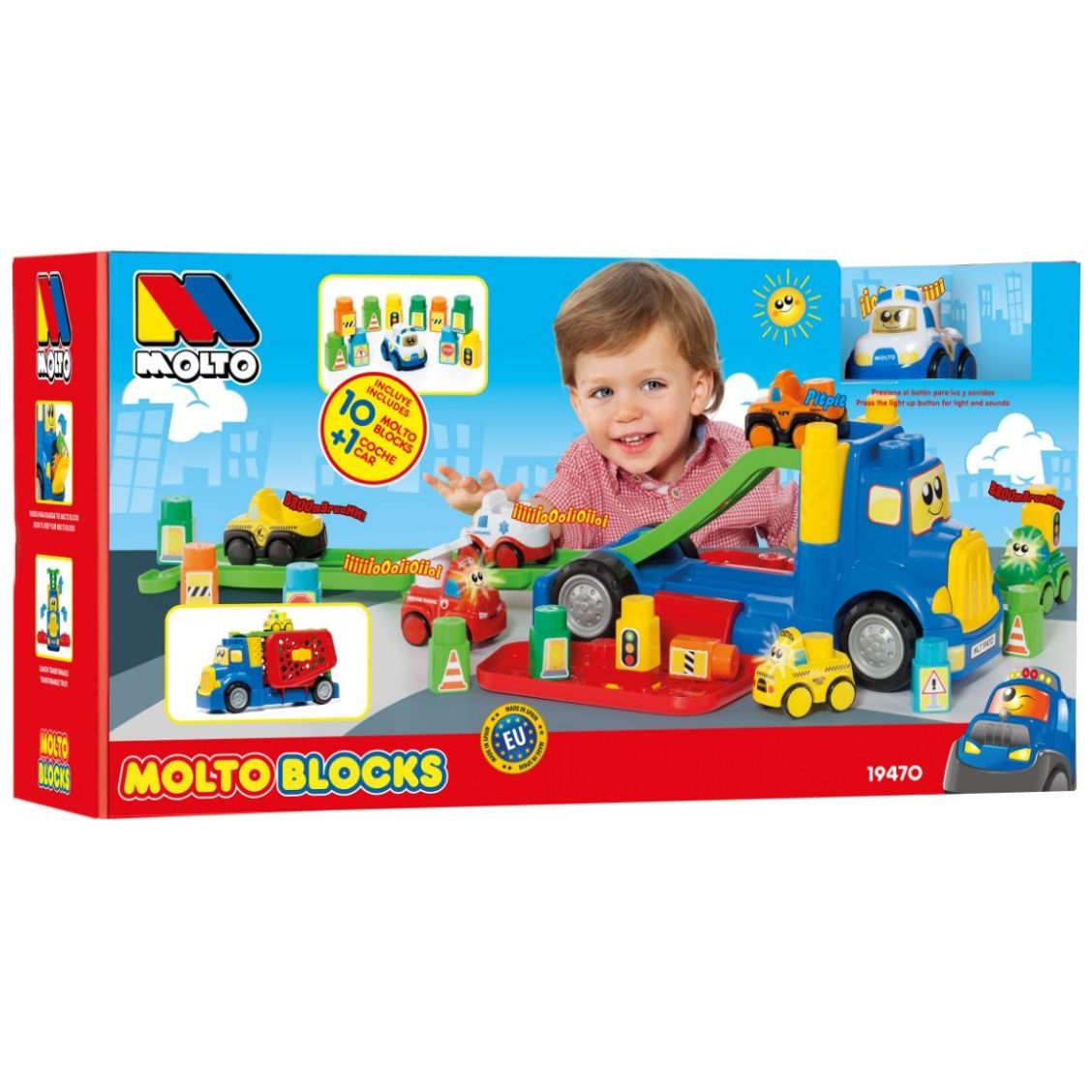 Molto Camión de Transporte 10 Bloques y un Coche Electrónico