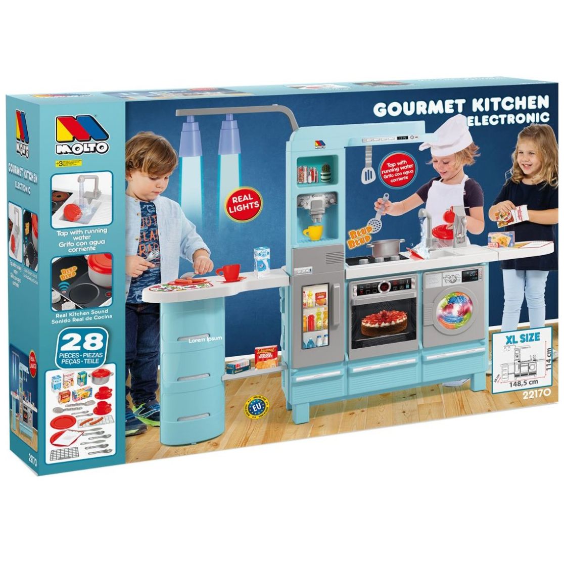 Molto Cocina con Luces  y Grifo con Agua Real