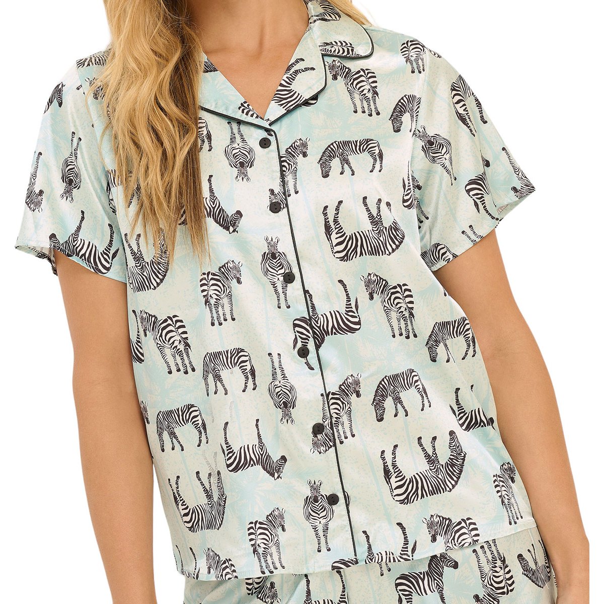 Pijama Playera Y Short con Estampado Cebra Parisien para Mujer