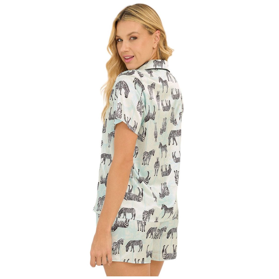 Pijama Playera Y Short con Estampado Cebra Parisien para Mujer