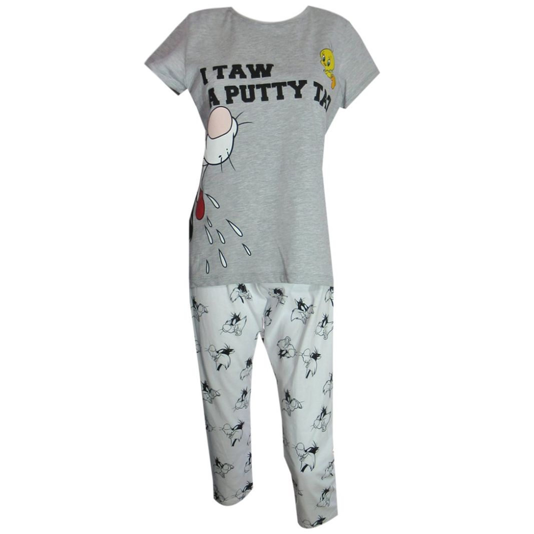 Pijama Manga Corta Y Pantalón Algodón Looney Tunes para Mujer