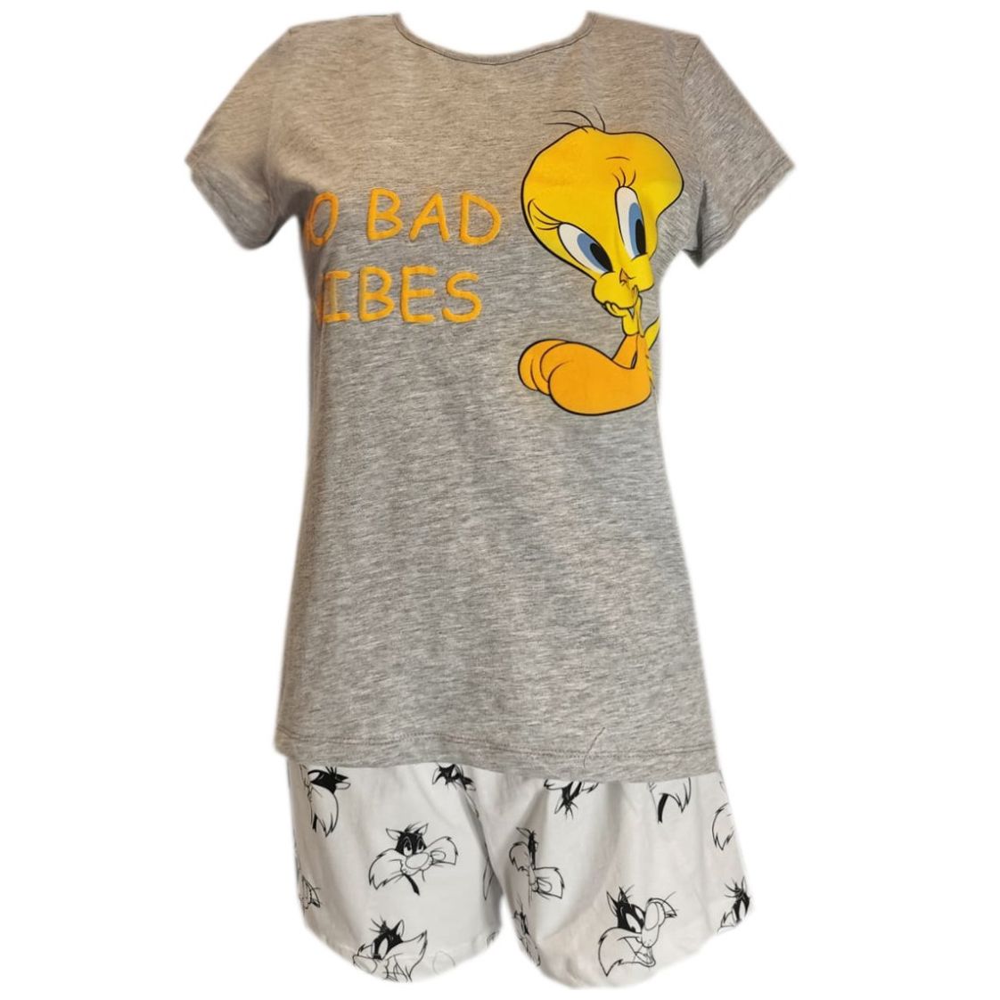 Pijama Manga Corta Y Short de Algodón Looney Tunes para Mujer
