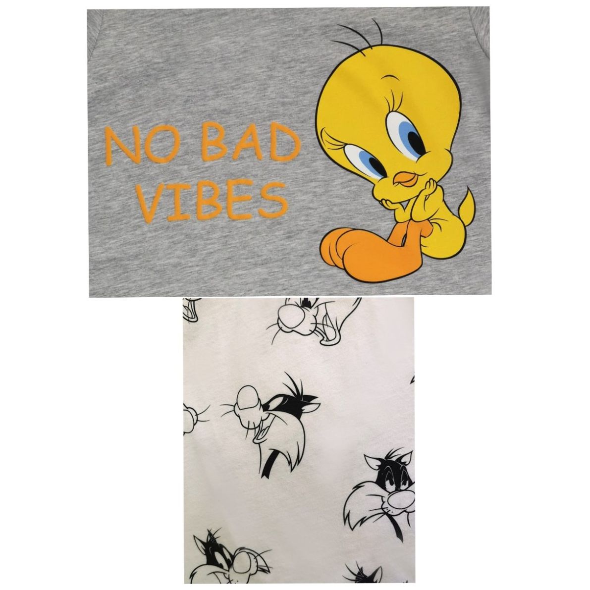 Pijama Manga Corta Y Short de Algodón Looney Tunes para Mujer