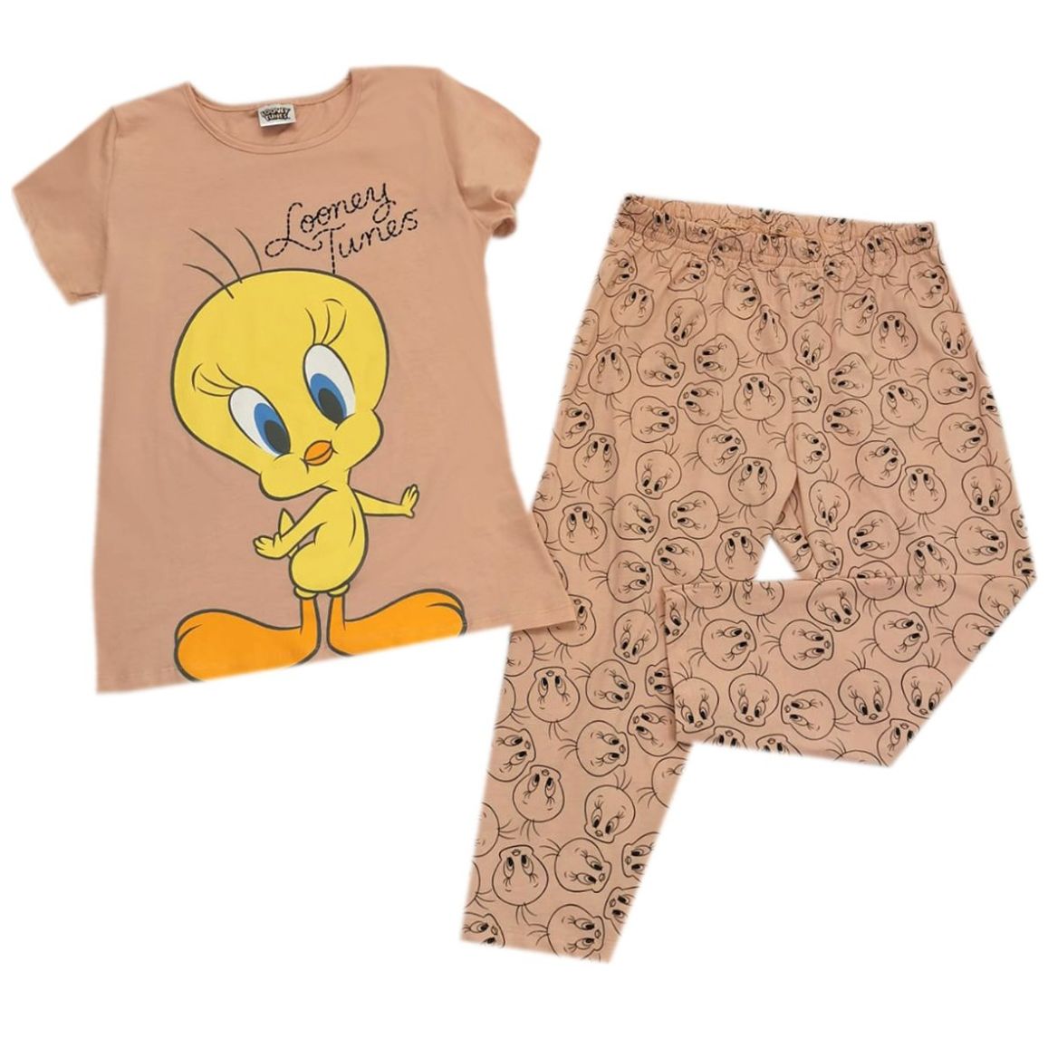 Pijama Manga Corta Y Pantalón Algodón Looney Tunes para Mujer