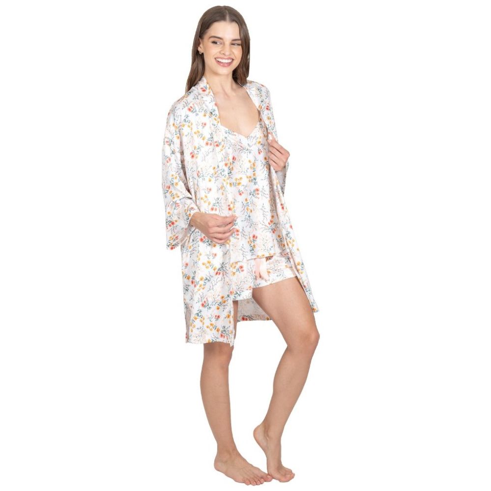 Bata con Manga 3/4 de Satín Lifestyler para Mujer