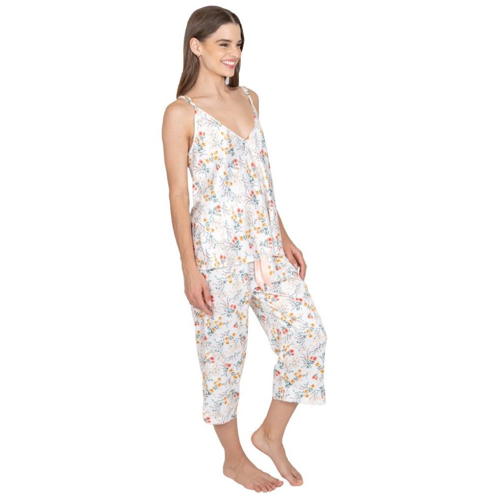 Pijama Tirantes con Capri de Satín Lifestyler para Mujer
