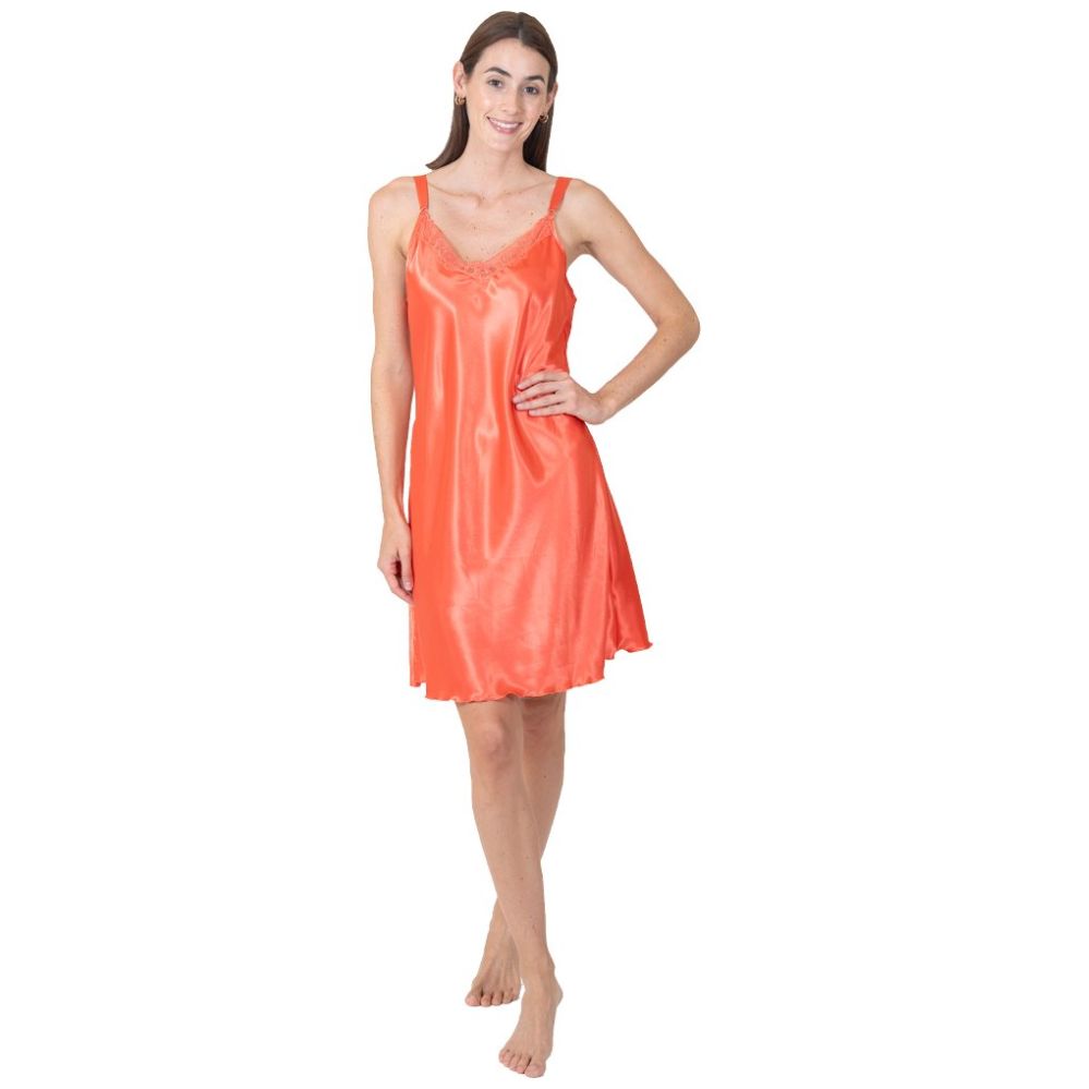 Camisón con Tirantes de Satín Lifestyler para Mujer