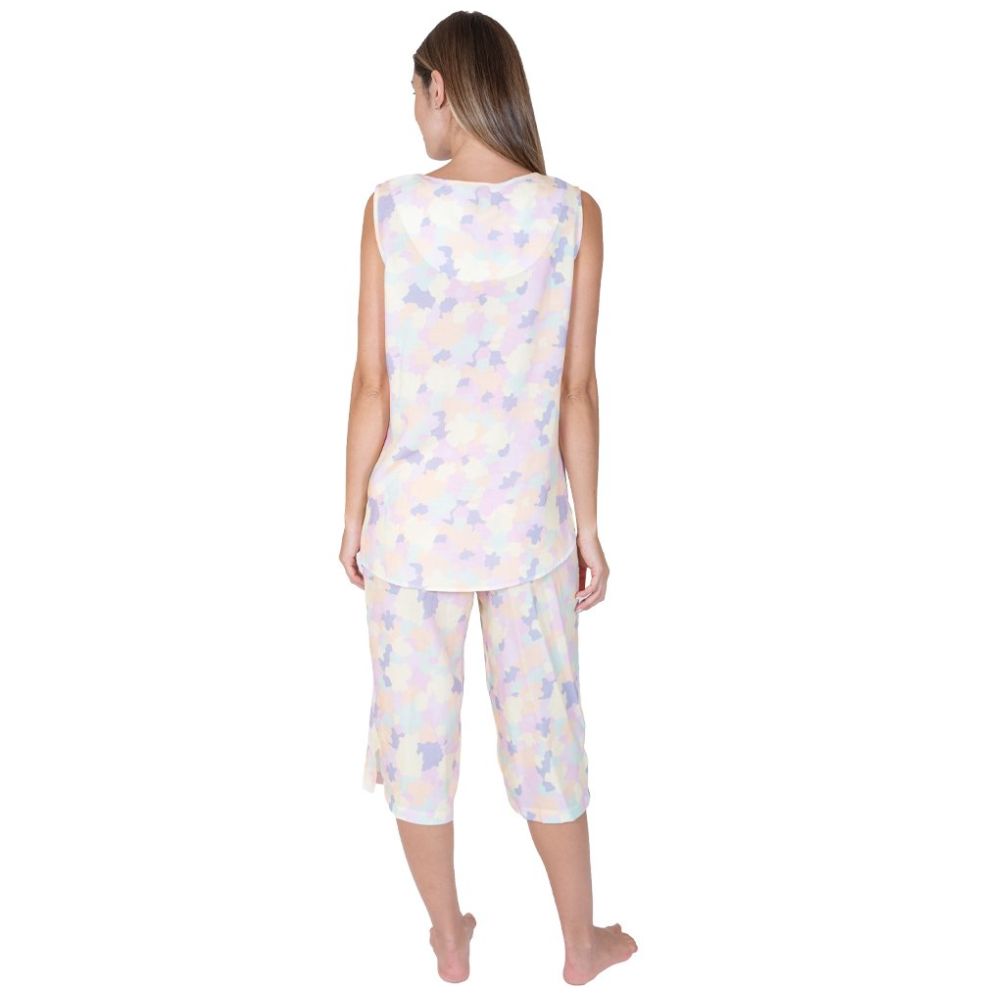 Pijama Sin Mangas Y Capri Creaciones Parisina para Mujer