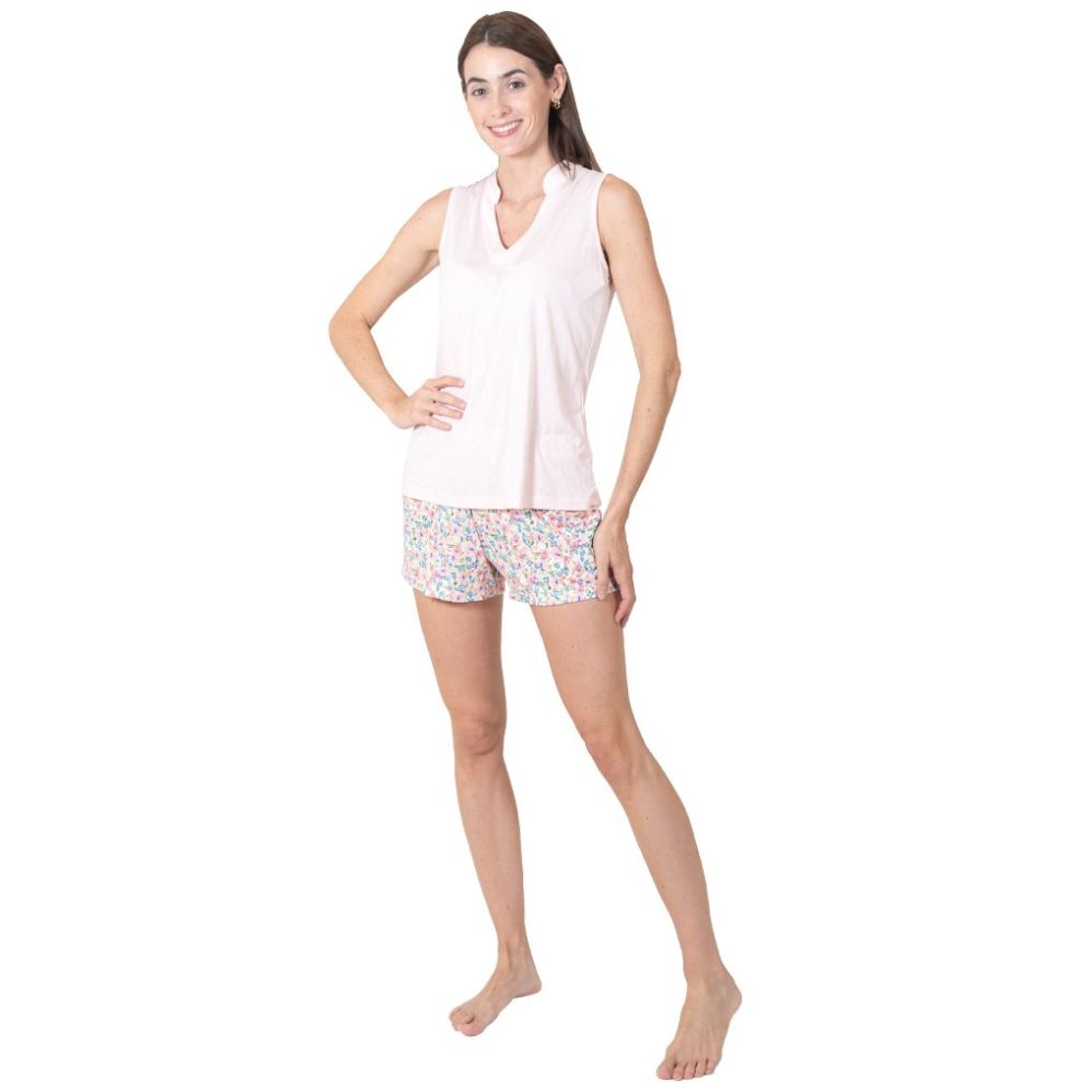 Pijama Sin Mangas con Short Creaciones Parisina para Mujer