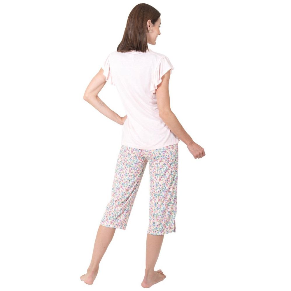 Pijama Sin Mangas Y Capri Creaciones Parisina para Mujer