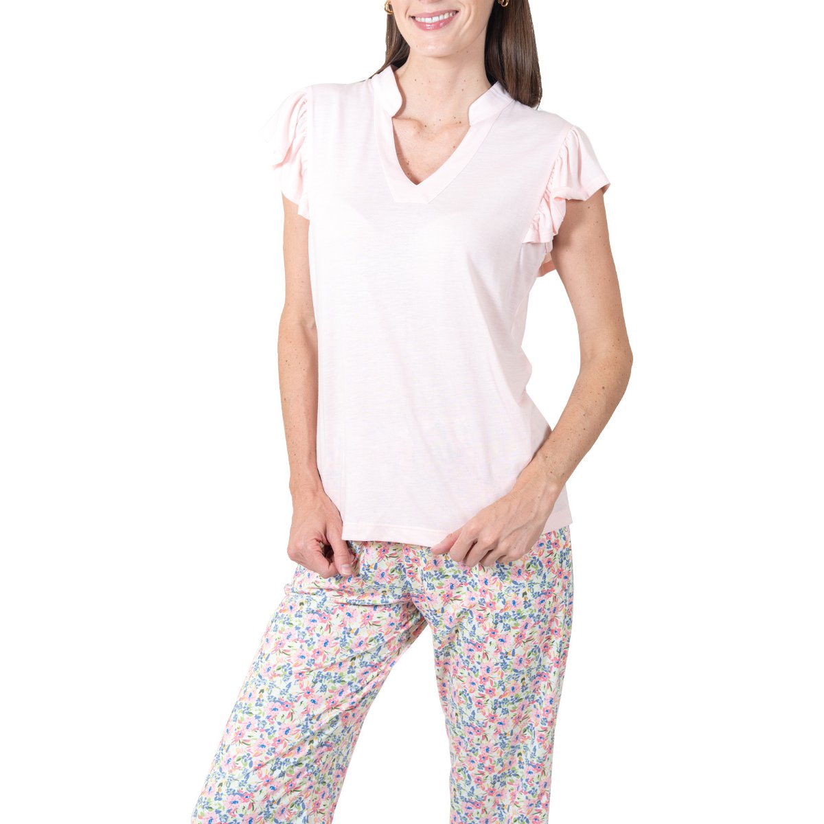 Pijama Sin Mangas Y Capri Creaciones Parisina para Mujer