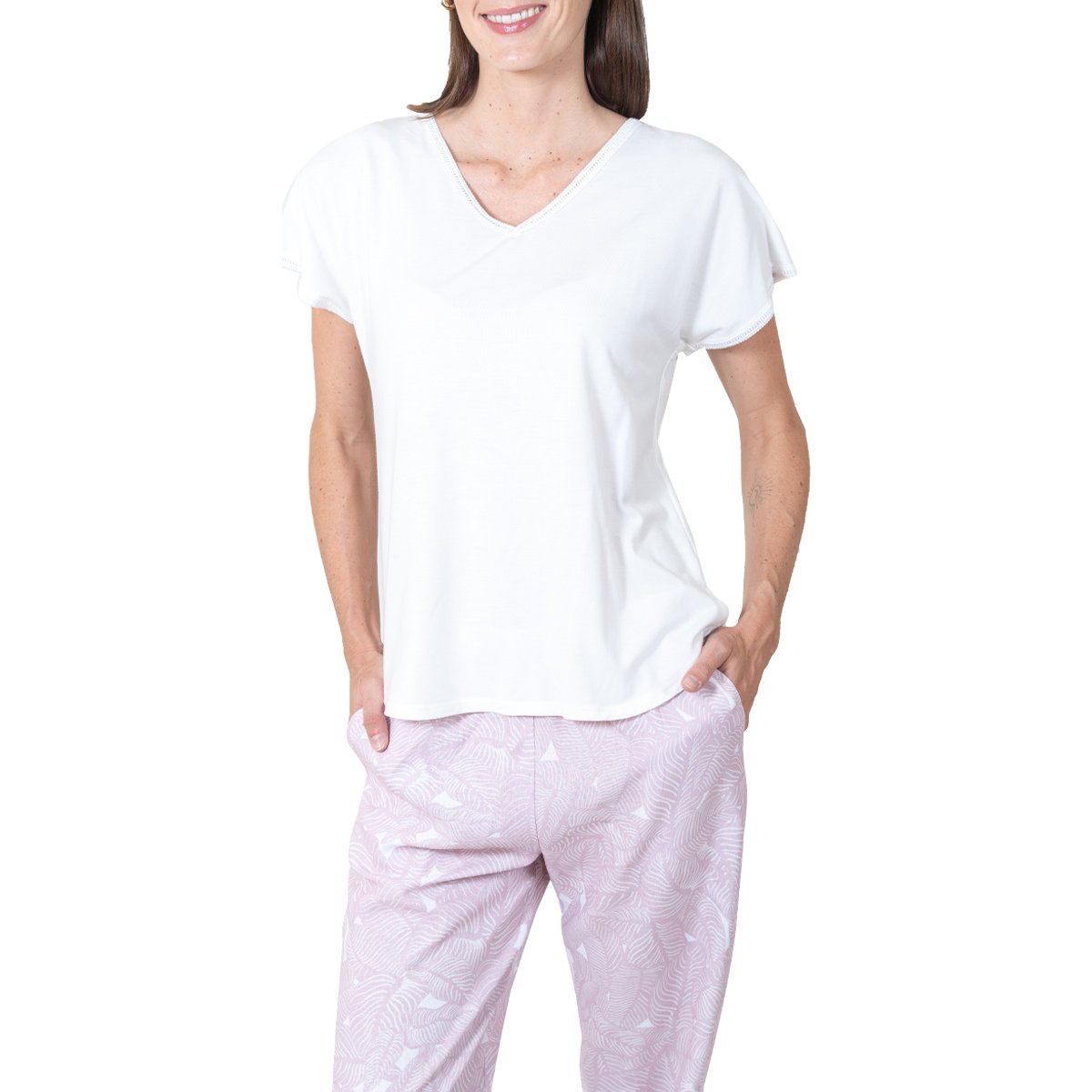 Pijama de Manga Corta Y Pantalón Creaciones Parisina para Mujer