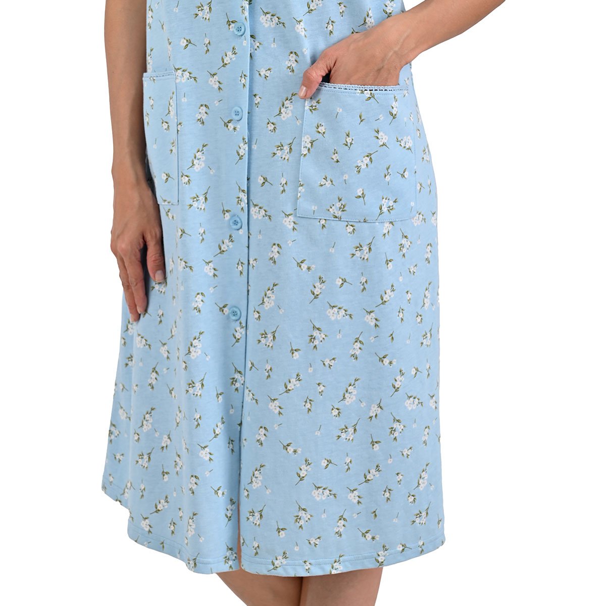 Bata Manga Corta de Algodón Thaiss para Mujer