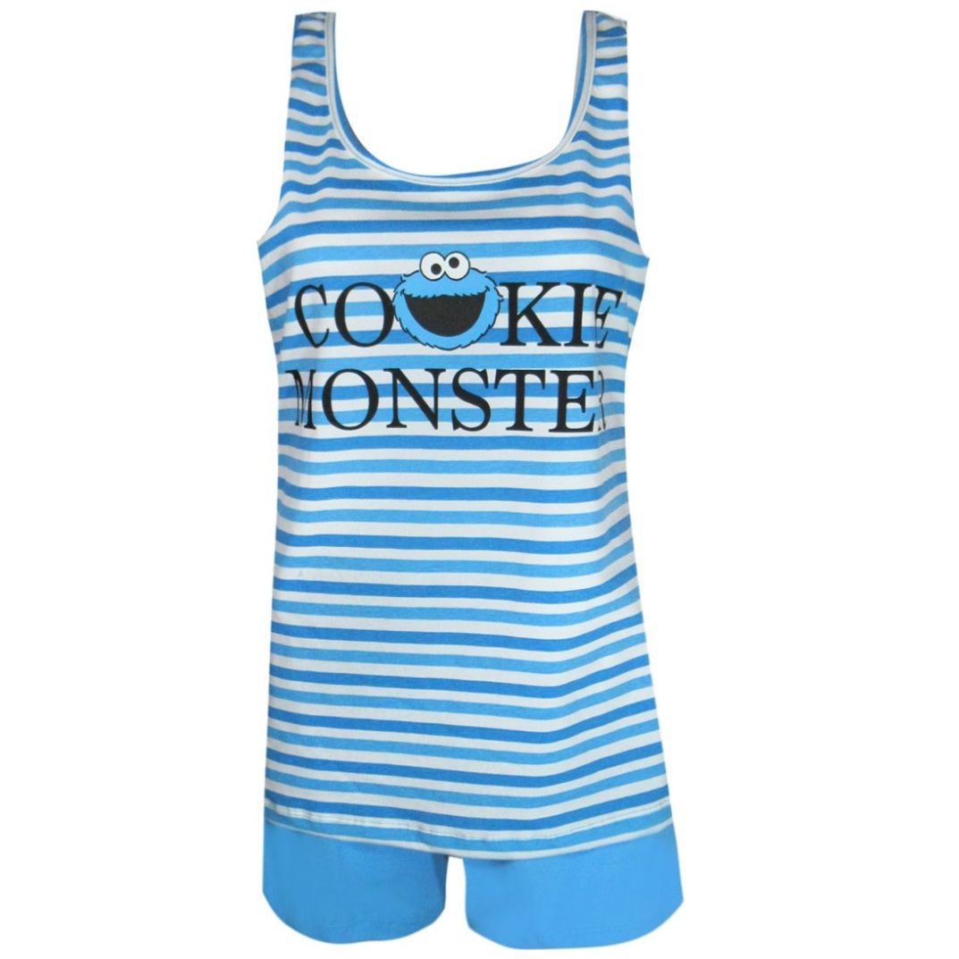 Pijama Sin Mangas Y Short Plaza Sésamo para Mujer