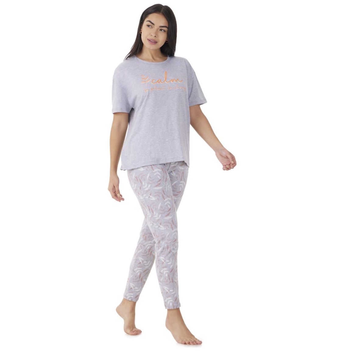 Pijama de Manga Corta Y Pantalón de Algodón Tops & Bottoms para Mujer