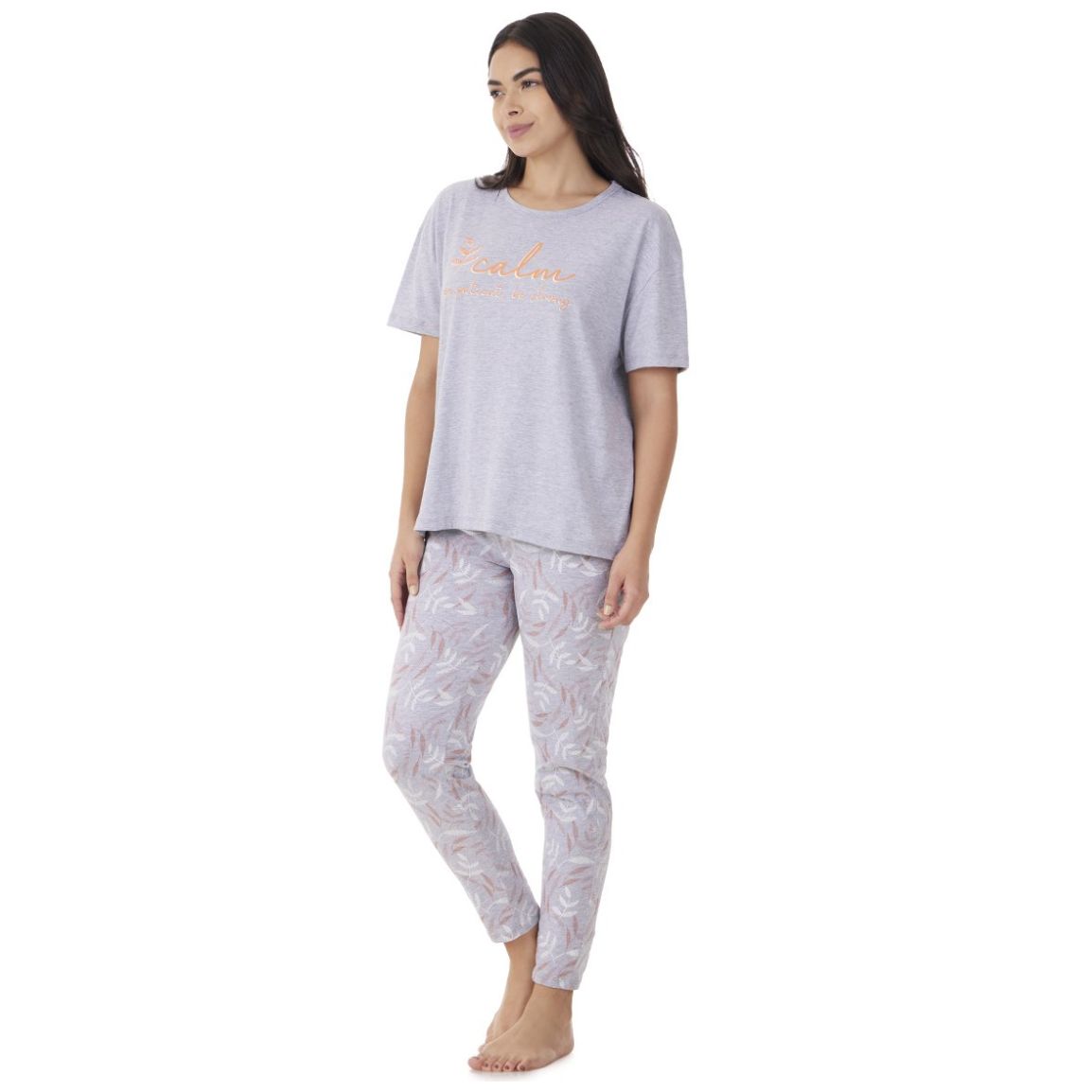 Pijama de Manga Corta Y Pantalón de Algodón Tops & Bottoms para Mujer