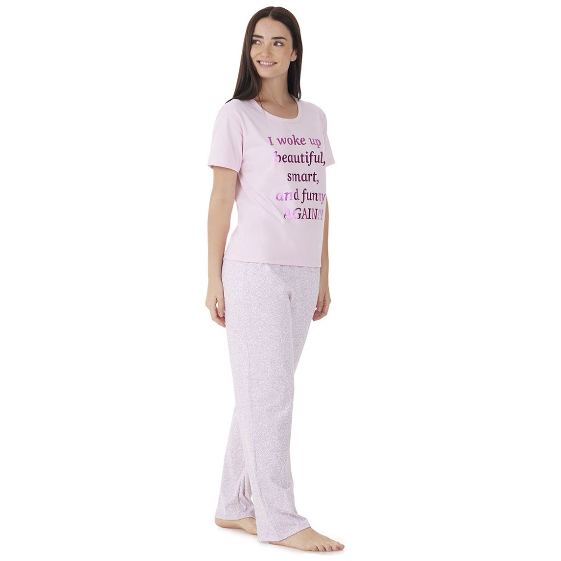 Pijama Manga Corta Y Pantalón de Algodón Tops & Bottoms para Mujer