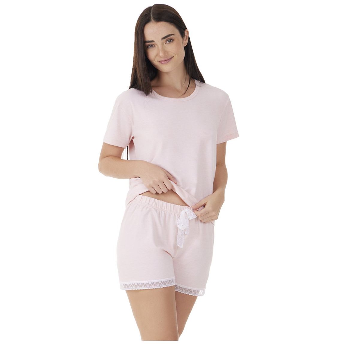 Pijama Manga Corta Y Short de Algodón Tops & Bottoms para Mujer