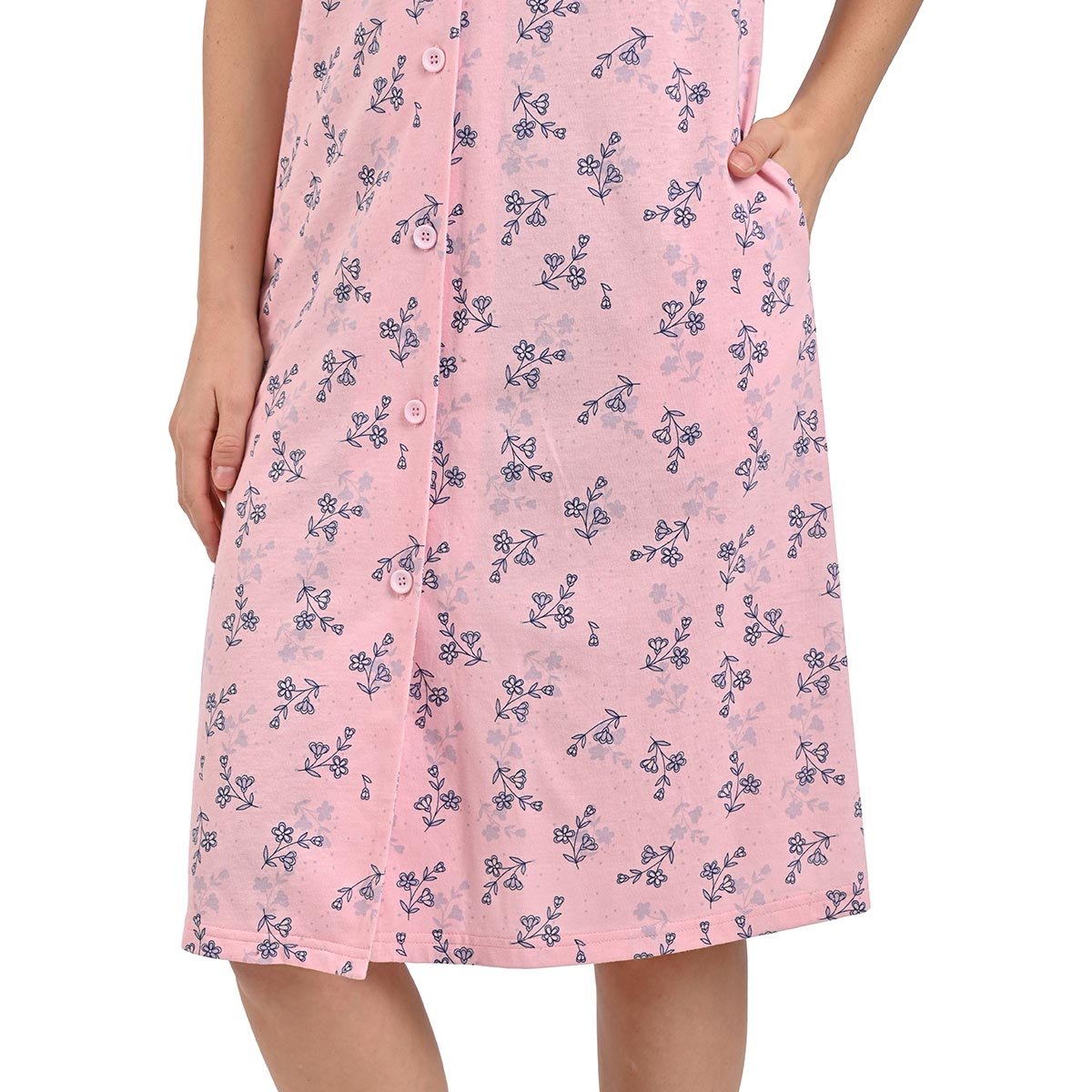 Bata de Manga Corta Algodón Thaiss para Mujer