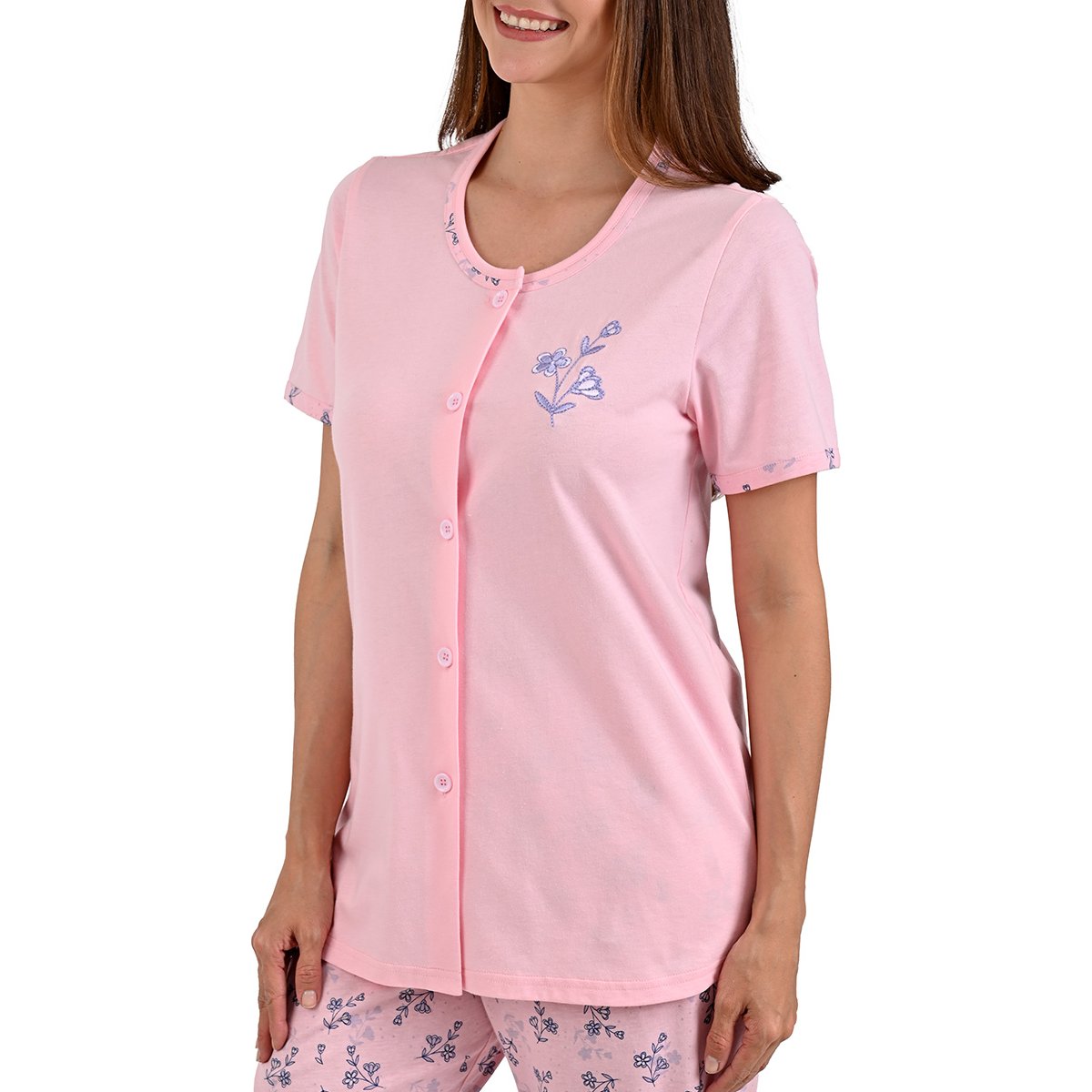 Pijama Manga Corta Y Pantalón de Algodón Thaiss para Mujer