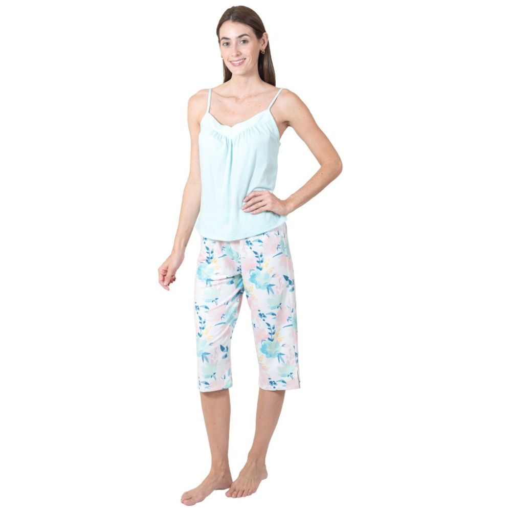 Pijama de Tirantes Y Capri Creaciones Parisina para Mujer